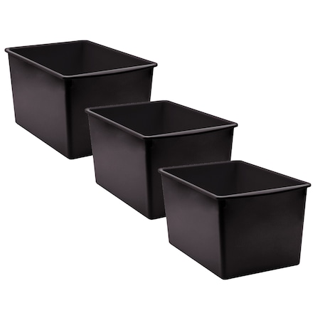 Teacher Created Resources Storage Bin, Plastic, Black, 3 PK 20427